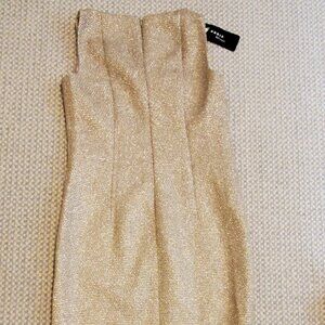 Akris metallic white gold dress, size 2